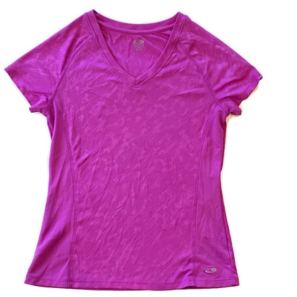 C9 Champion Purple V Neck Short Sleeve Workout Tee Shirt S